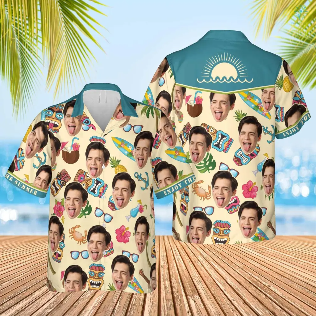 Custom Face Enjoy The Summer Hawaiian Shirt/ Personalized Hawaiian Shirt for Men Women/ Idea Gift Summer Shirt