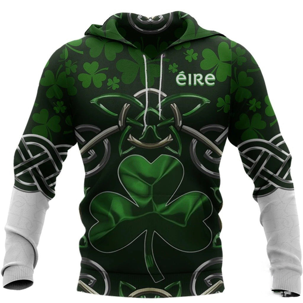 Dilypod Irish Saint Patrick''s Day Shamrock Celtic Cross Hoodie T-Shirt Sweatshirt Pi