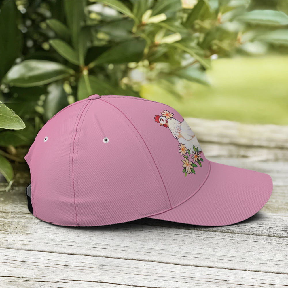 Funny Chicken Countryside Pink Baseball Cap Coolspod
