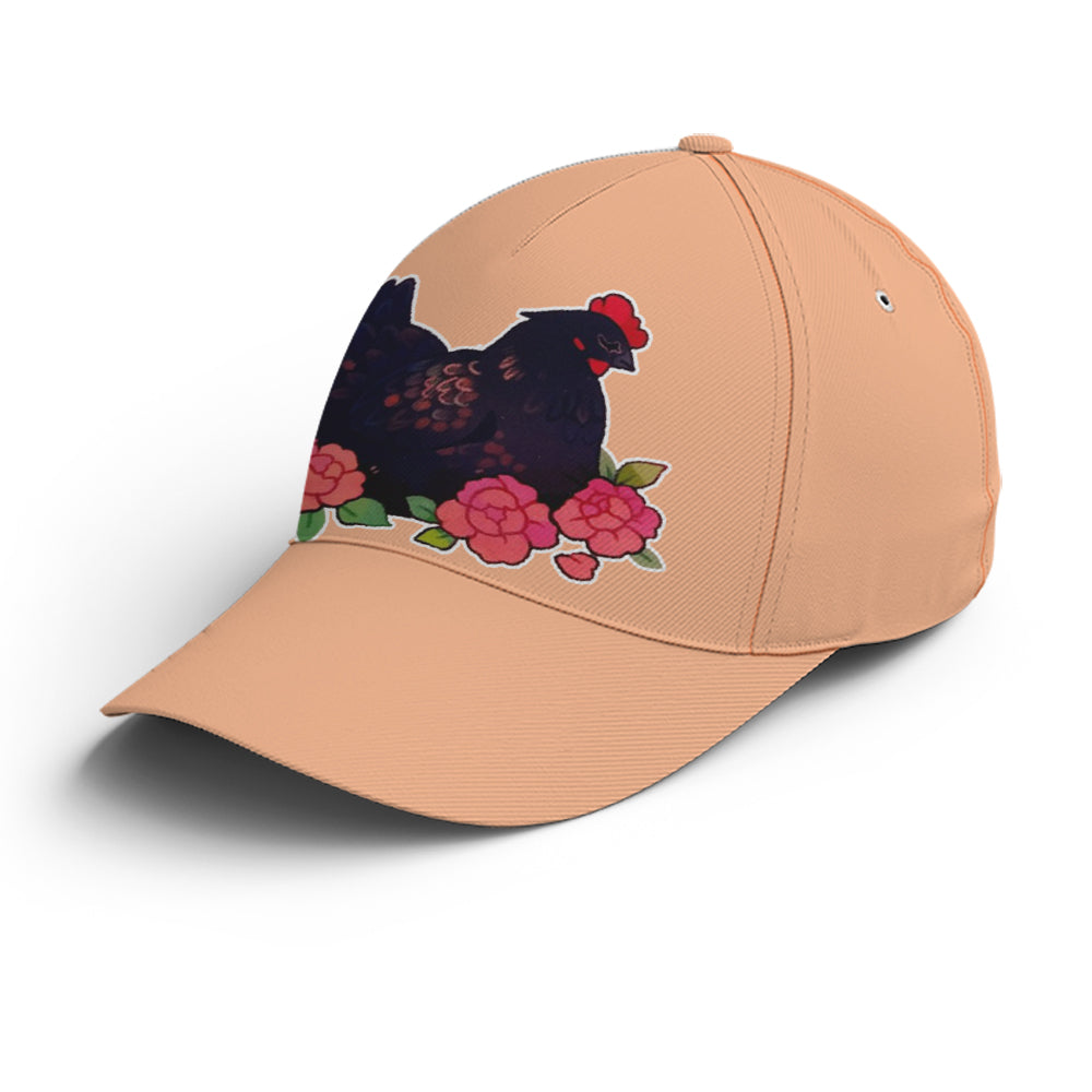 Funny Chicken Countryside Orange Baseball Cap Coolspod
