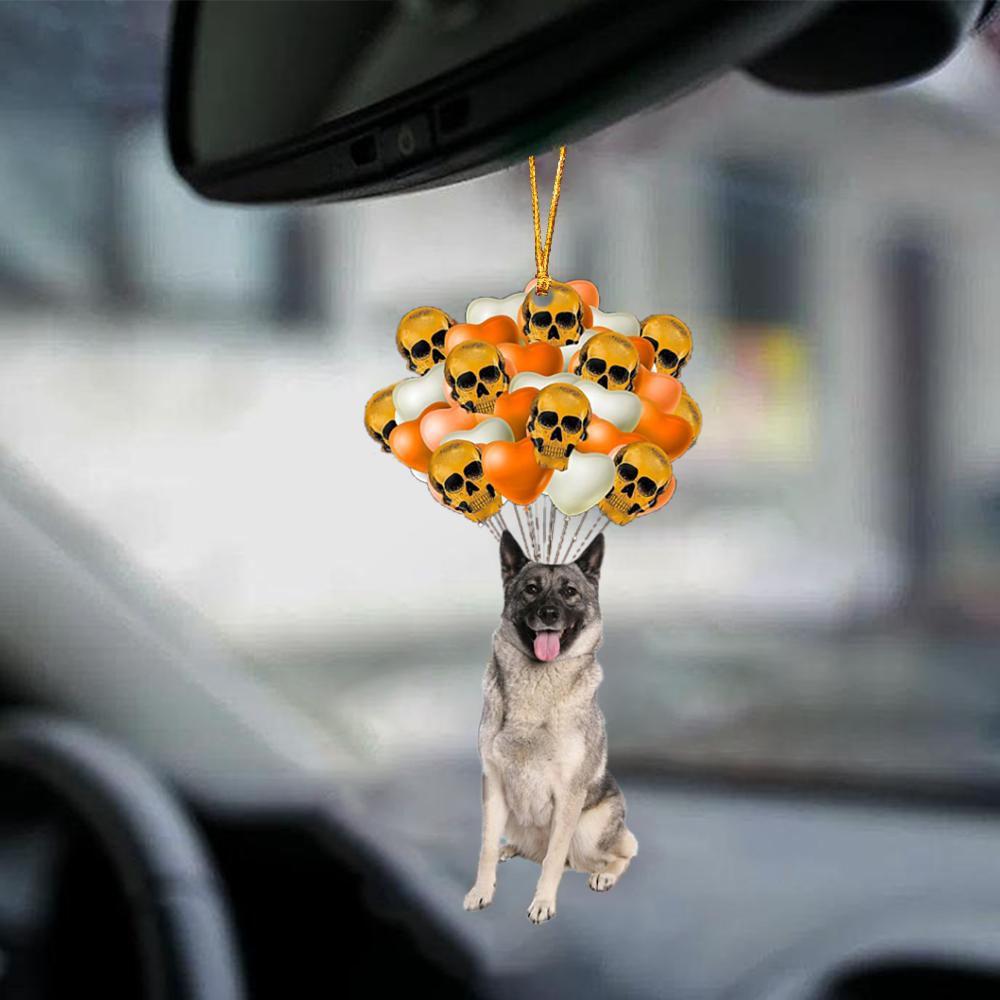 Norwegian Elkhound Halloween Car Ornament Dog Ornament For Halloween