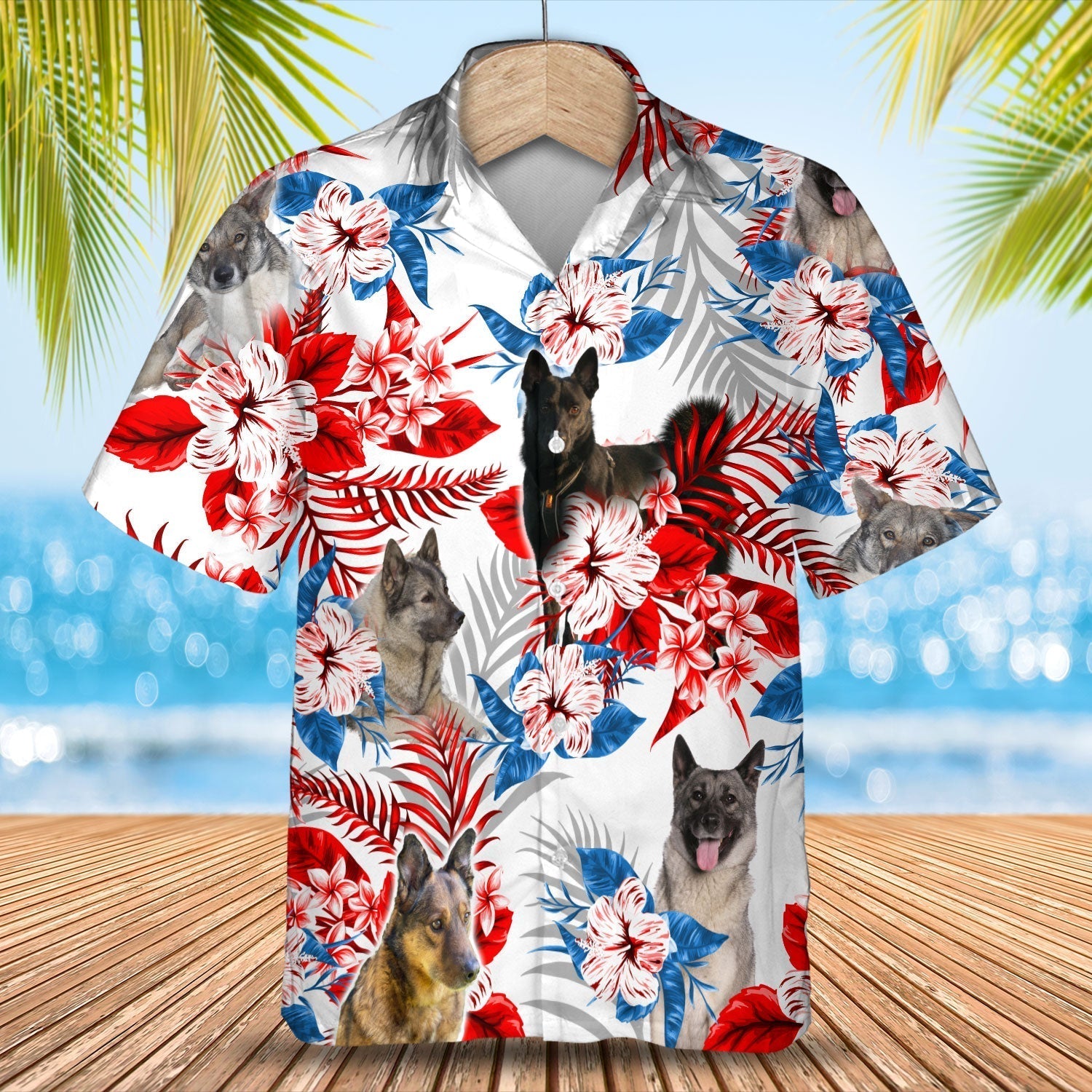 Norwegian Elkhound Hawaiian Shirt - Summer aloha shirt/ Hawaiian shirt for Men and women