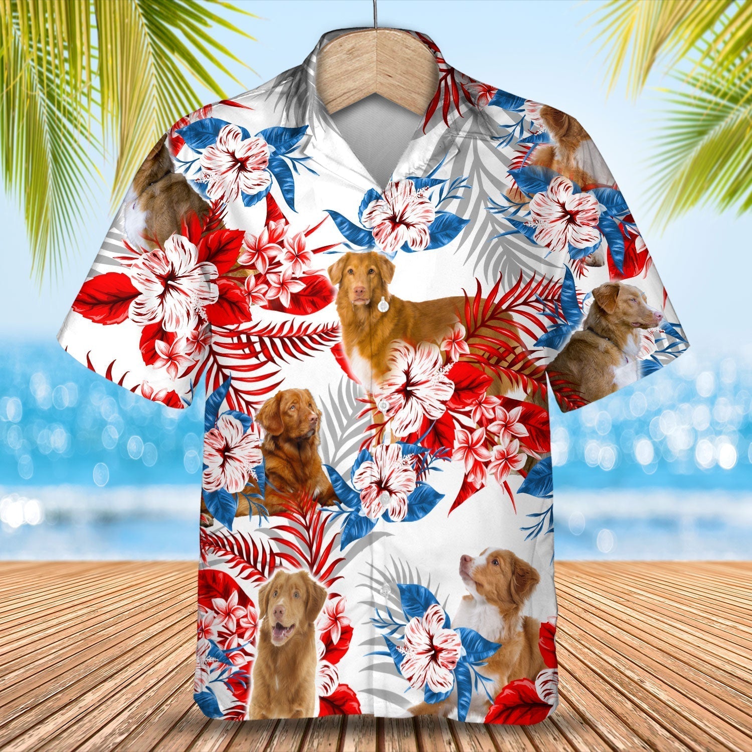 Nova Scotia Duck Tolling Retriever Hawaiian Shirt - Summer aloha shirt/ Hawaiian shirt for Men and women