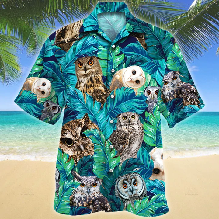 Owl Lovers Gift Hawaiian Shirt/ Animal Hawaiian Shirt Men/ women/ Gift for Owl lovers