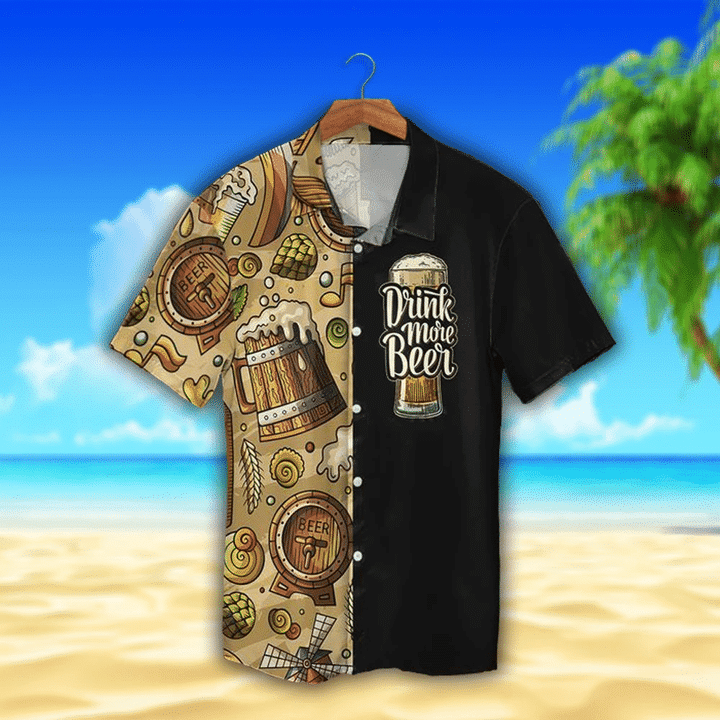 Old Beer Watercolor Design Hawaiian Shirt