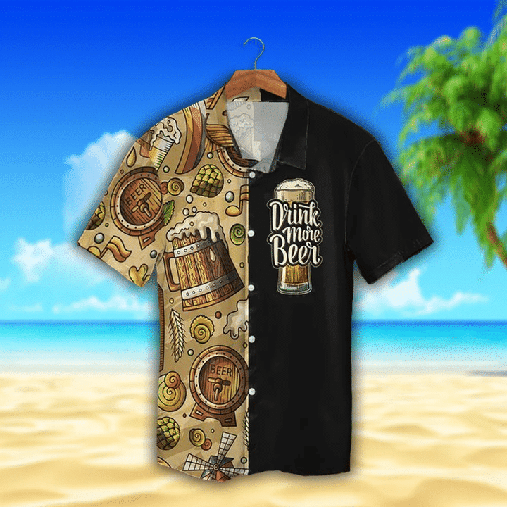 Old Beer Watercolor Hawaiian Shirt/ Summer hawaii shirt for Men women