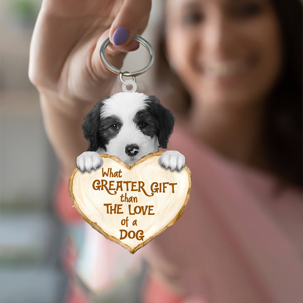 Old English Sheepdog What Greater Gift Than The Love Of A Dog Acrylic Keychain Dog Keychain
