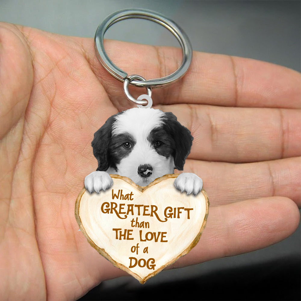 Old English Sheepdog What Greater Gift Than The Love Of A Dog Acrylic Keychain Dog Keychain