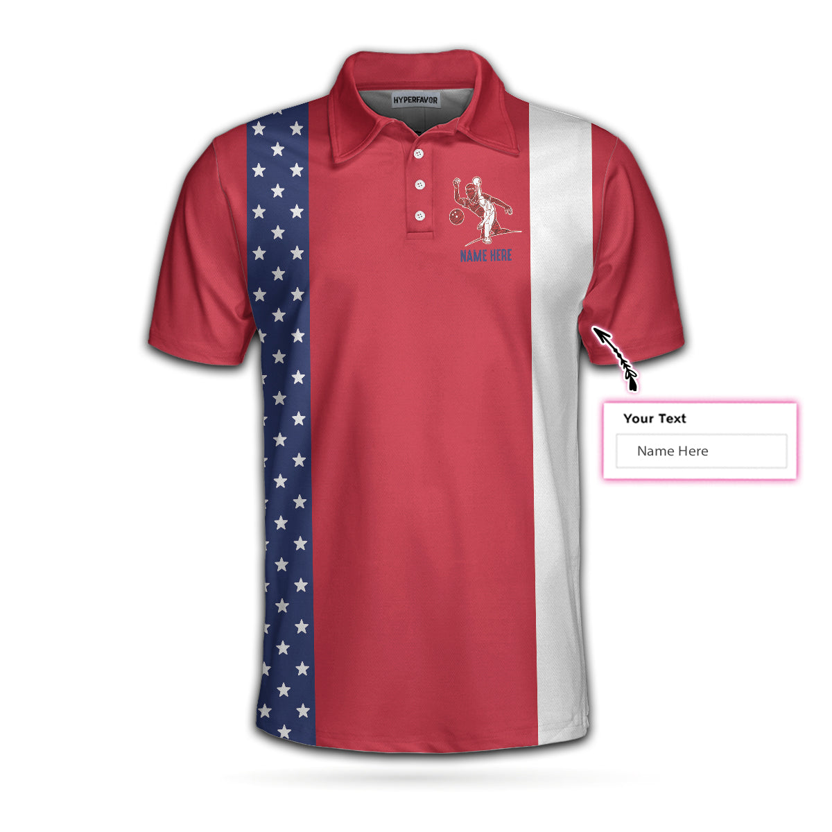 Once I Zero In You Can Put A X On In Retro Style Custom Polo Shirt/ American Flag Bowling Shirt For Men Coolspod