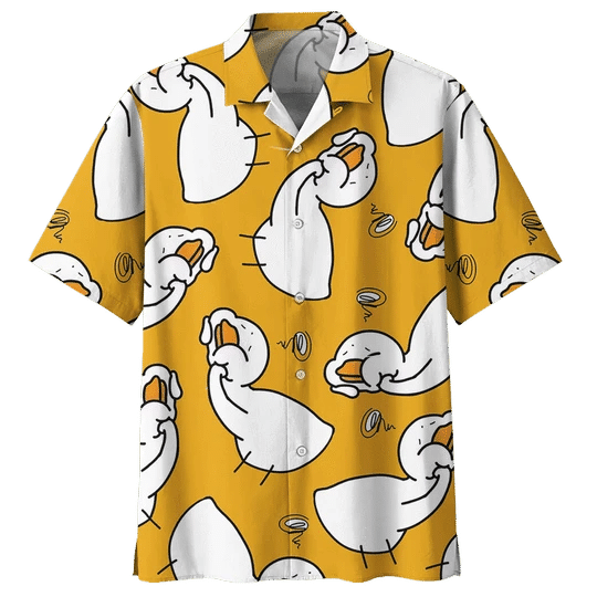 Orange Duck Background Hawaiian Shirt