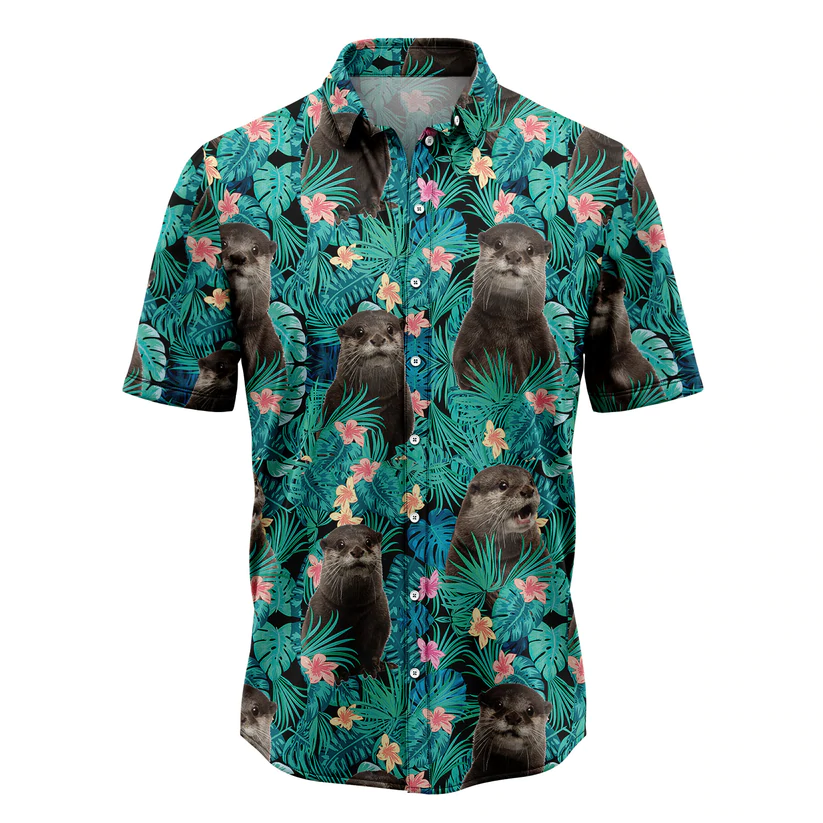 Otter Tropical Hawaiian Shirt/ Summer Hawaiian Shirts for Men/ women Aloha Beach Shirt