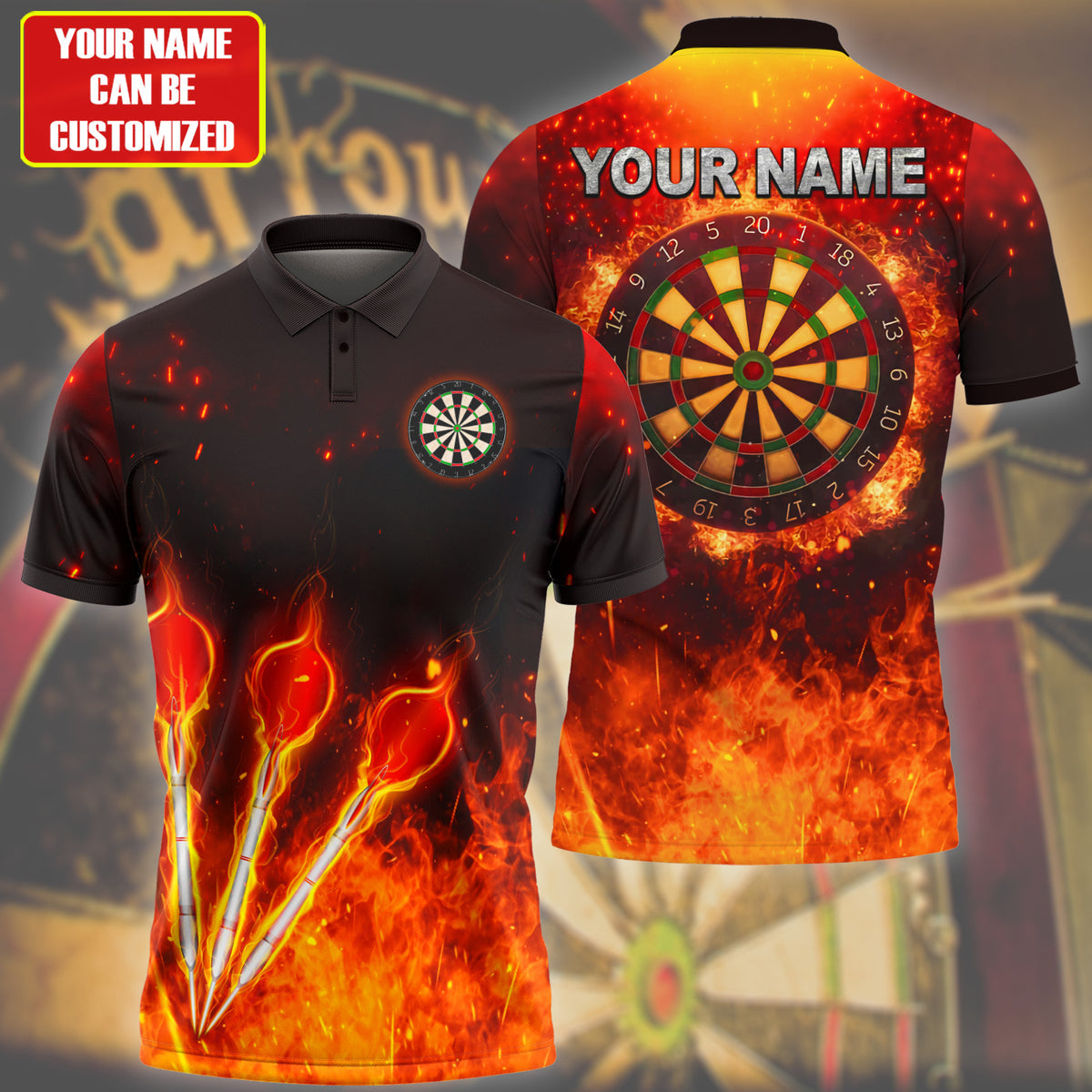 Personalized With Name Fire Dar Polo Shirt Cool Shirt For Dar Team Players