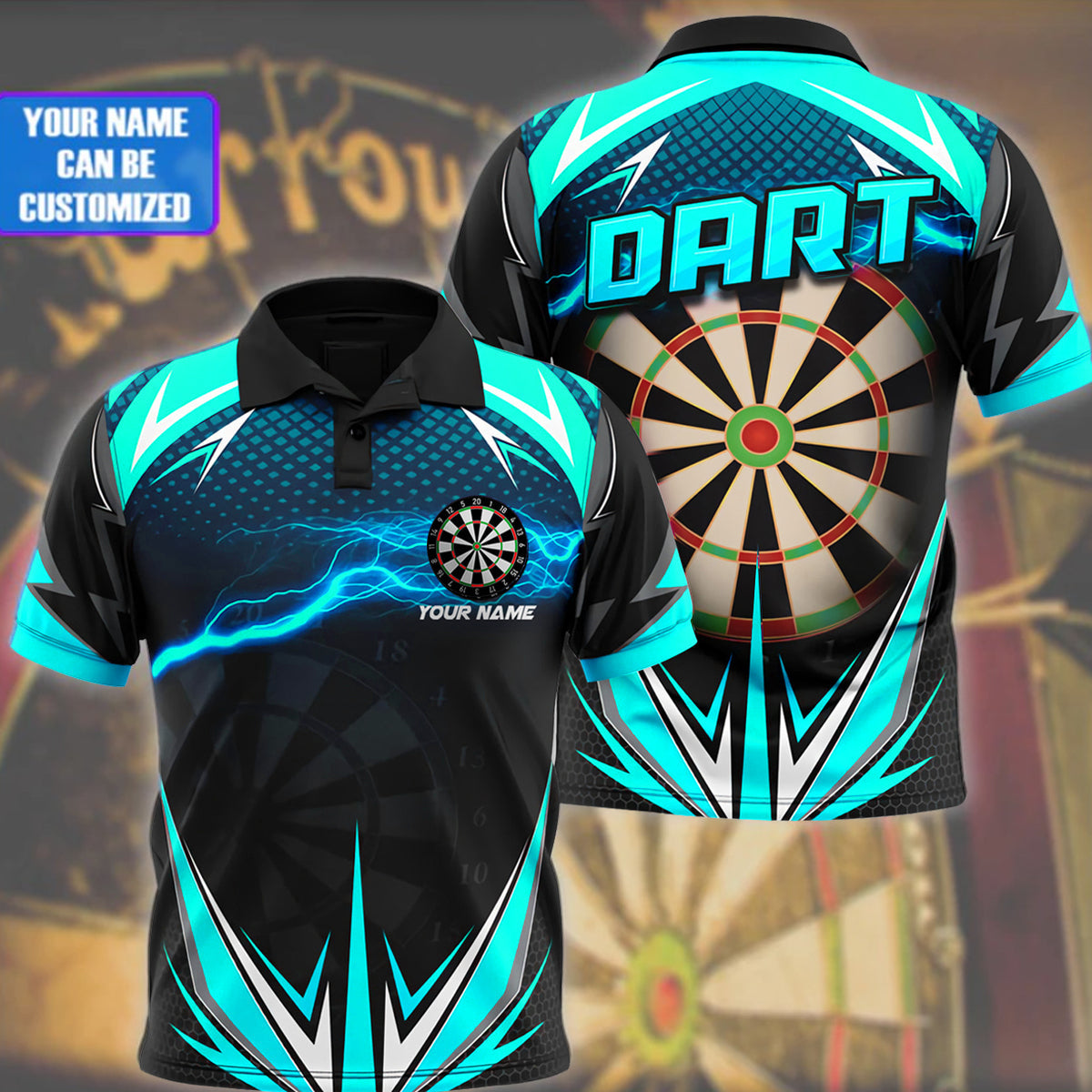Customized with Name Gifts for Darts Players Polo Shirt/ Dart Shirt Full Printing/ Best Dart Players Gift/ Dart Shirt