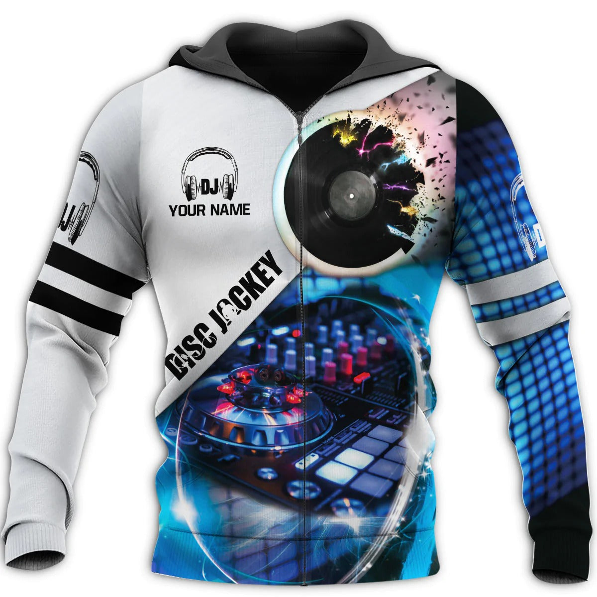 3D All Over Print Disc Jockey Hoodie/ DJ Shirts Custom/ Winter DJ Clothing