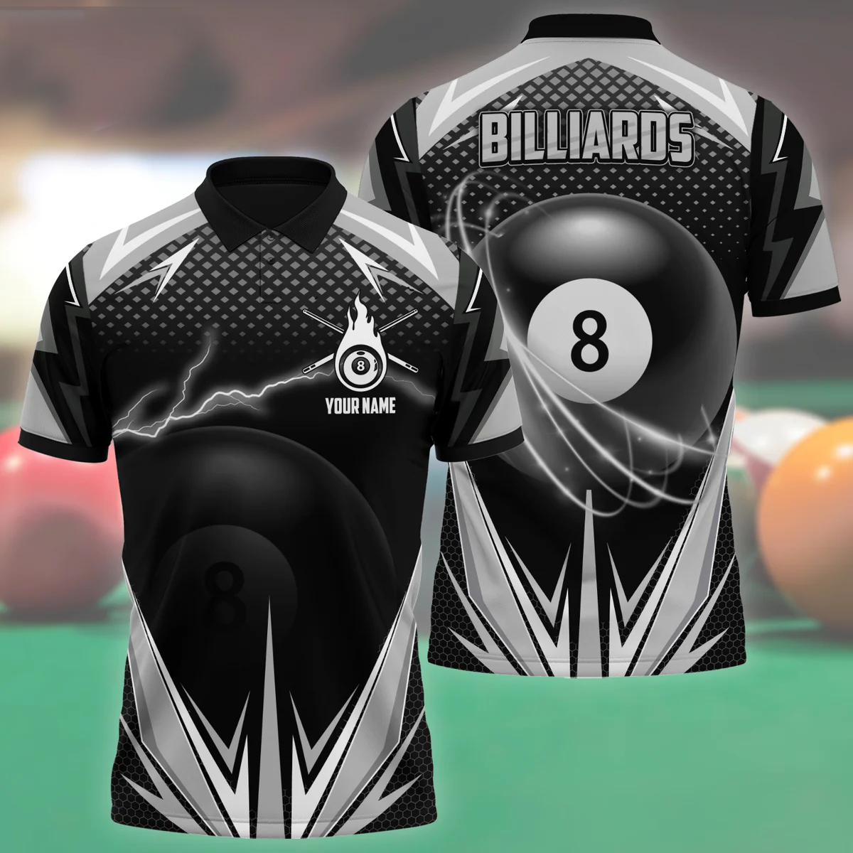 3D Print Billiard Shirt Men Women/ Custom Billiard Polo Shirt / Billiard For Him Her/ Billiard Team Gift