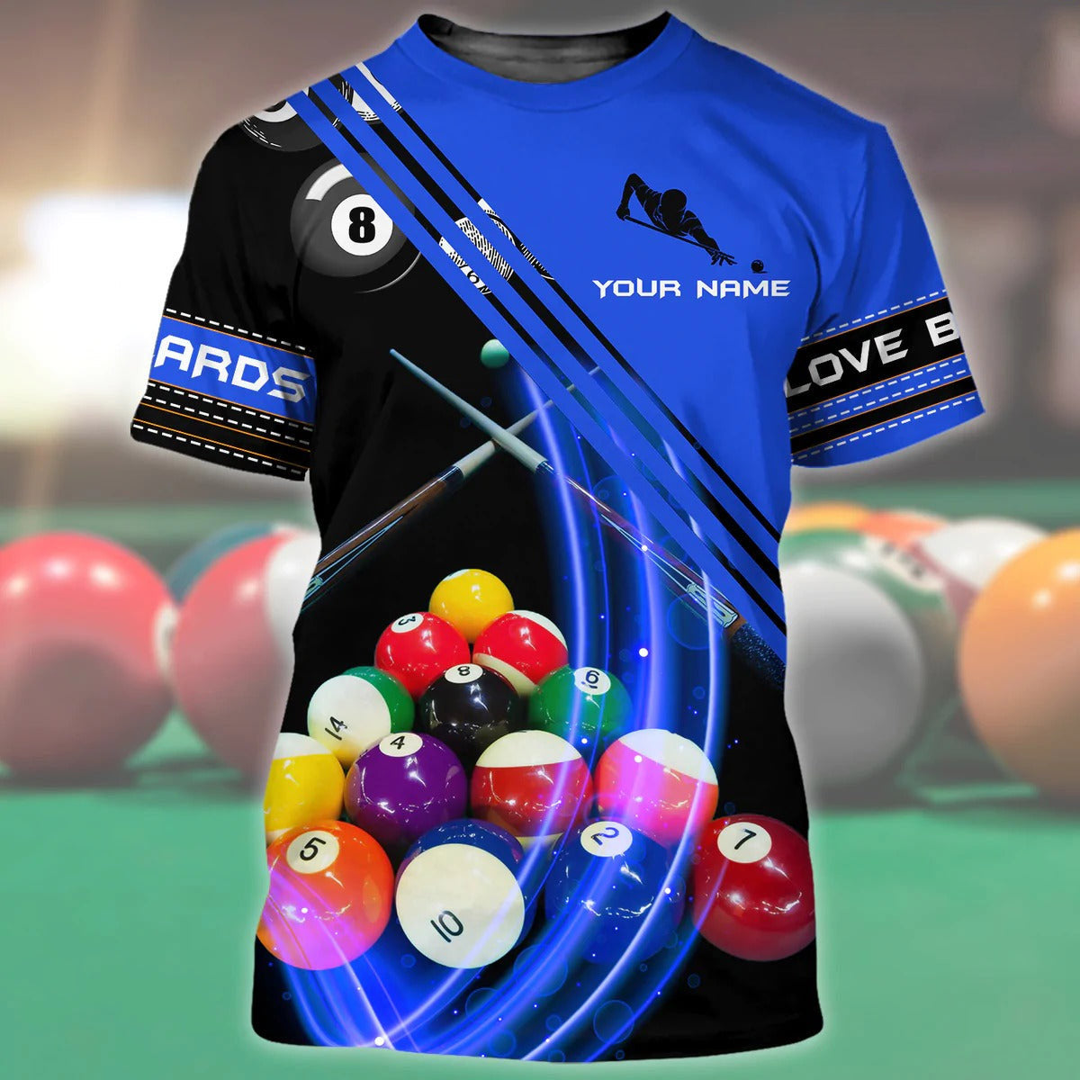 Personalized Billiard Shirt/ 3D All Over Printed Colorful Tshirt For Billiard Player/ Billiard Team Uniform