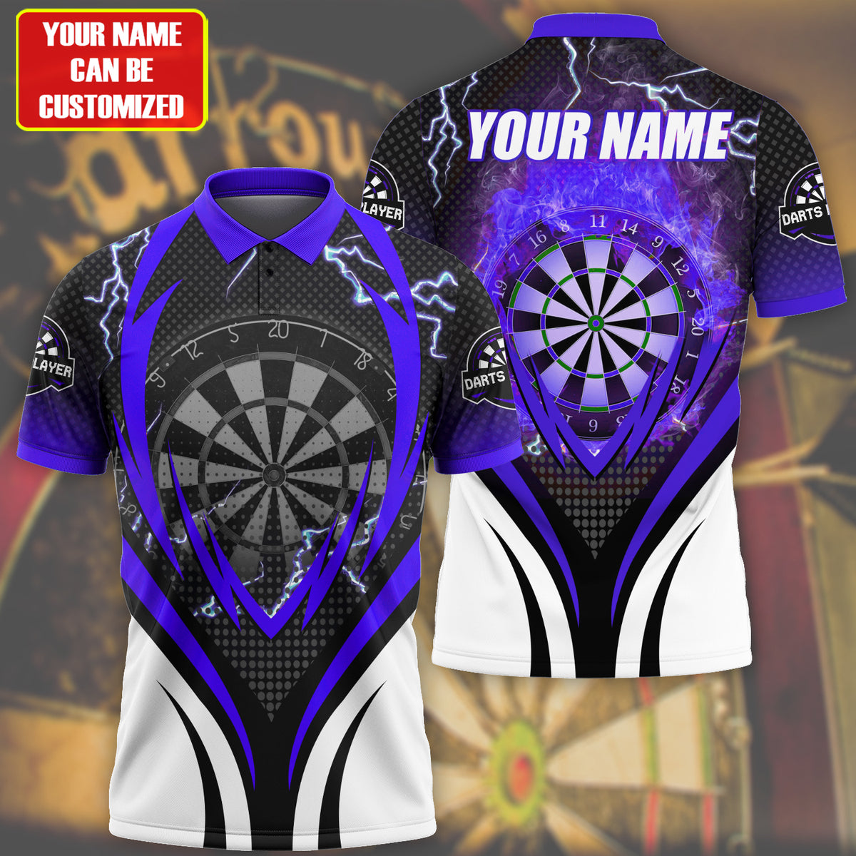 Personalized Name Polo Shirt For Darts Teams Multicolor/ Shirt for Dart Player/ Dart Shirt