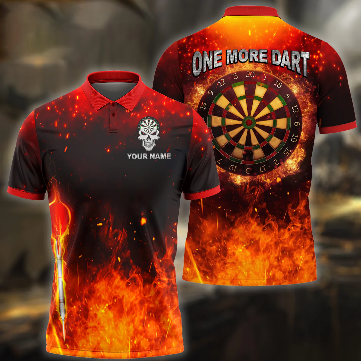 One More Dart Polo Shirt For Darts Players With Custom Name/ Dart Fire Shirt