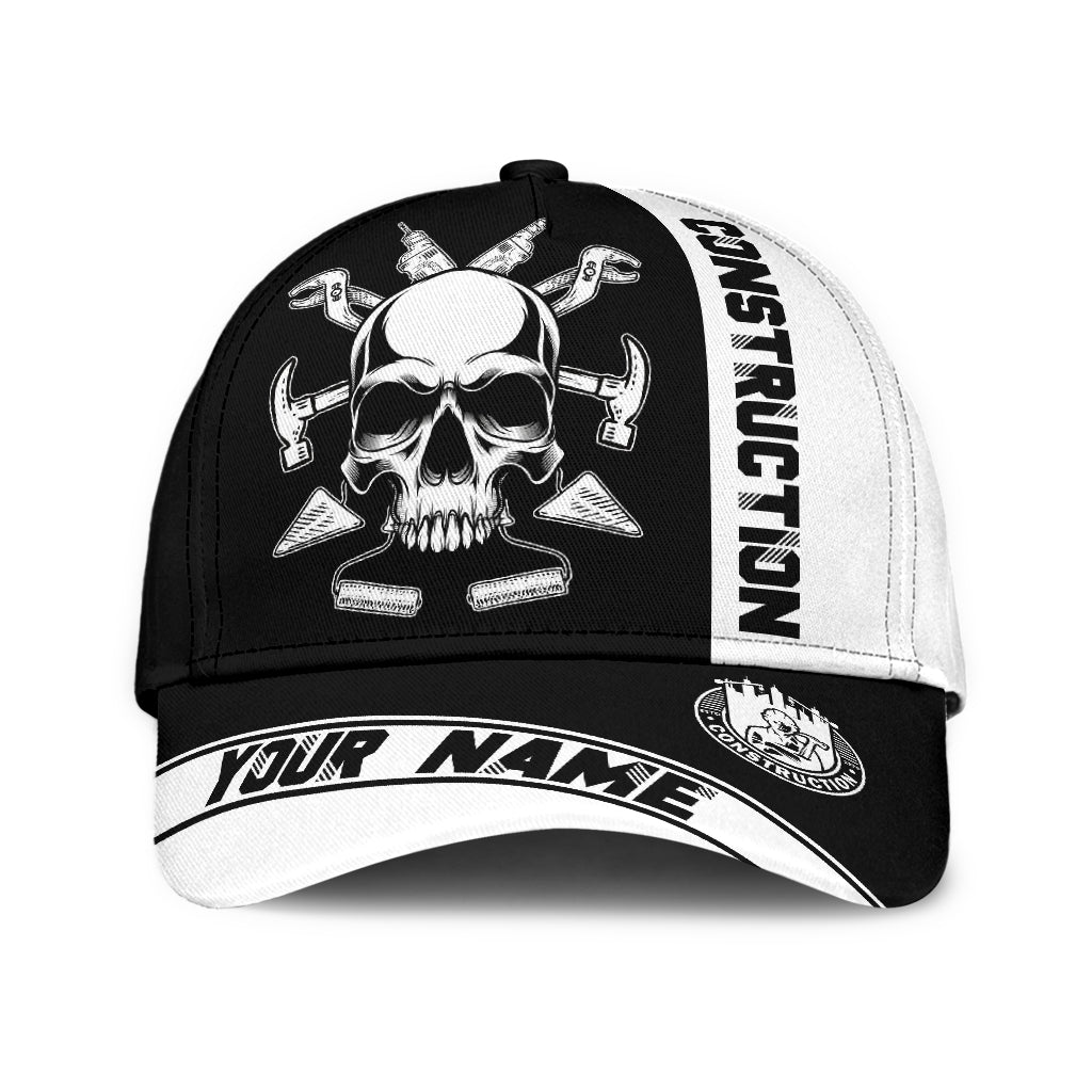 Construction Worker Equipment Skull Cap Hat Custom Name Cap Hat For Skull Lover