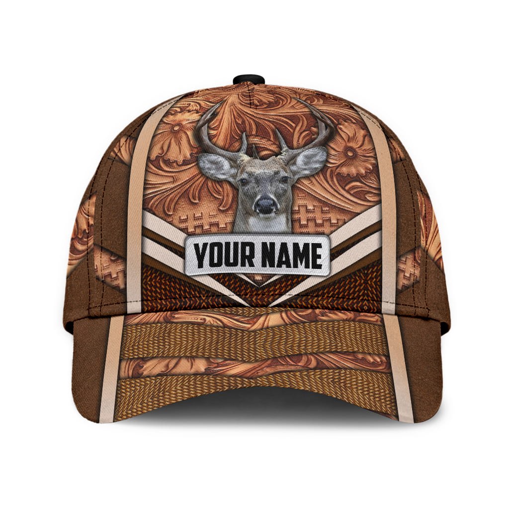 Personalized Brown Hunting Baseball Cap Hat For Men And Women Hunting Gift For Son Dad