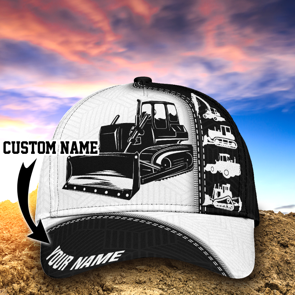 Custom Heavy Equipment Classic Cap For Men And Women/ Excavator 3D Full Printed Baseball Cap Hat/ Excavator Cap Hat