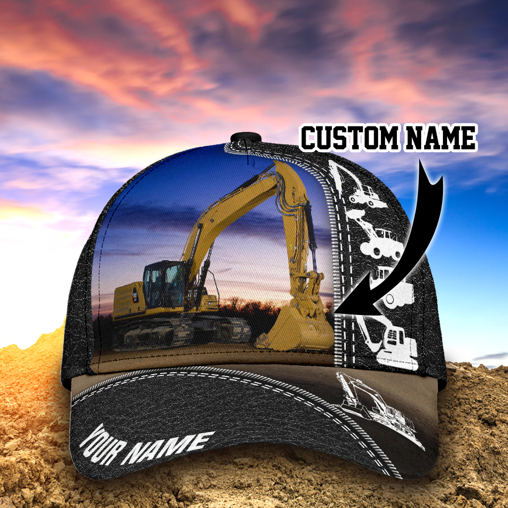 Personalized Excavator Heavy Equipment Cap/ Gift For Excavator Man/ Excavator Cap Hat