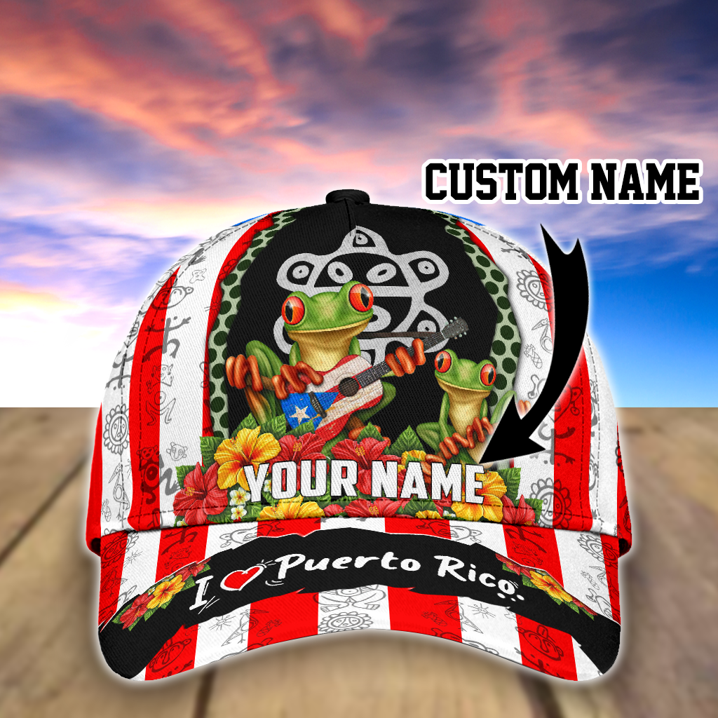 Personalized With Name Funny Puerto Rico Cap Hat/ I Love Puerto Rico Cap Hat/ Puerto Rico Presents