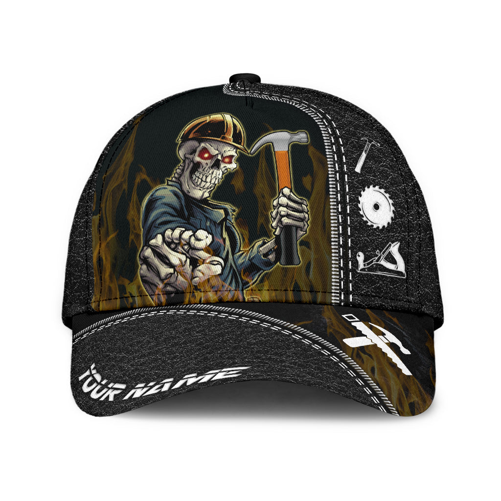 Personalized Name American Carpenter Classic Cap Skull/ Baseball Skull Hat