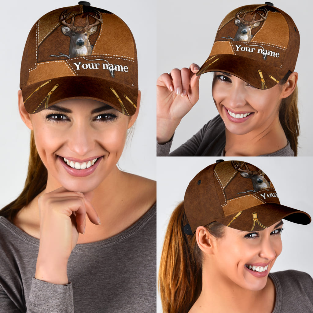 Personalized 3D Classic Cap Hat For Hunter/ Baseball Deer Hunting Cap Hat For Grandpa Dad
