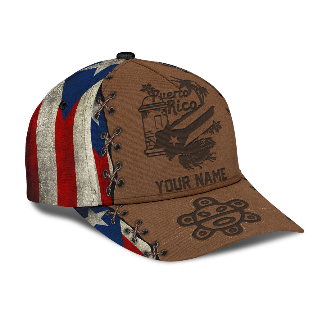 Customize Coquilla Nut Symbols Puerto Rico Classic Cap Hat/ Puerto Rican Hat/ Puerto Rico Baseball Cap