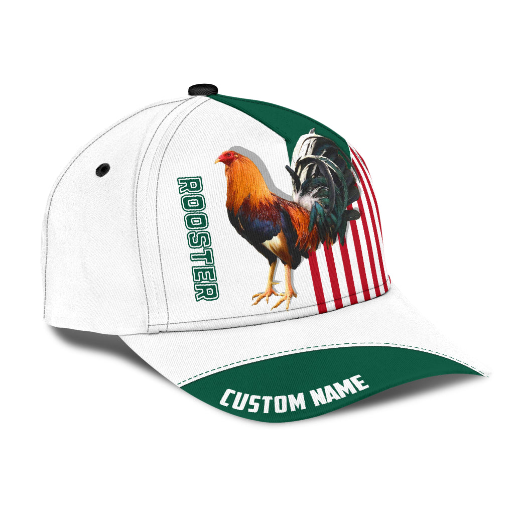 Custom Name Rooster Mexico All Over Printed Baseball Cap Hat Classic Cap For Chicken Lover