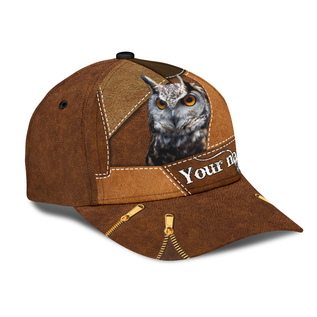 Personalized 3D Classic Cap Hat For Hunter/ Baseball Owl Hunting Cap Hat For Grandpa Dad