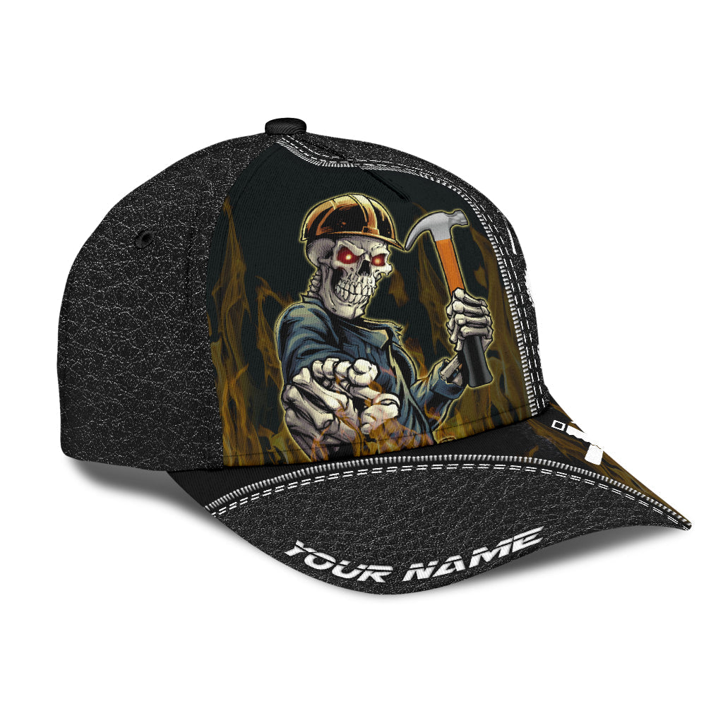 Personalized Name American Carpenter Classic Cap Skull/ Baseball Skull Hat