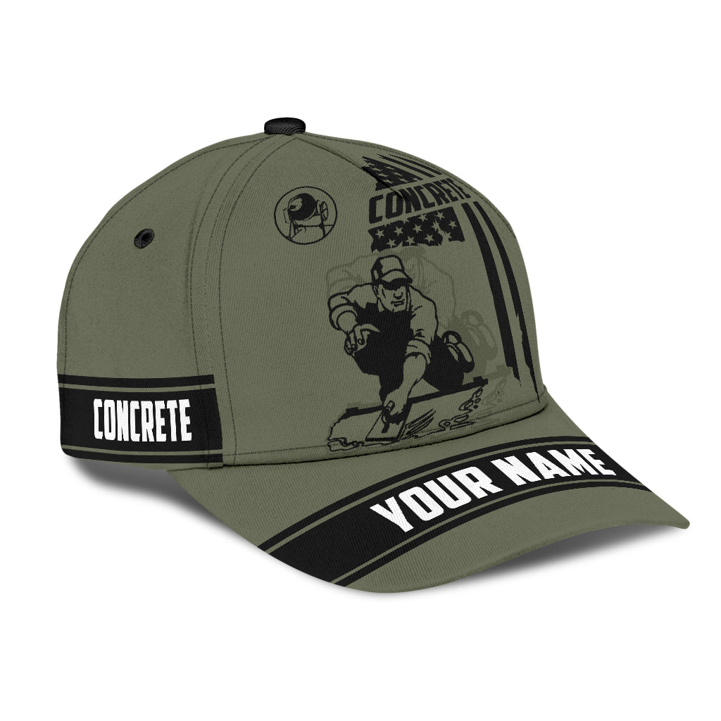 Us Concrete Custom Name Tattoo Cap Hat/ Be Proud Of Concreter Baseball Cap Hat