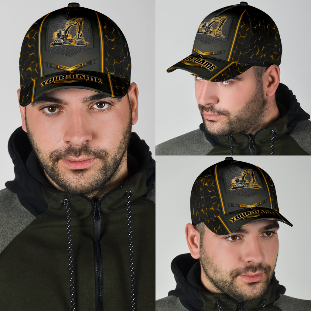 Personalized Excavator Heavy Equipment Cap Hat For Man And Women/ Gift To Excavator Man