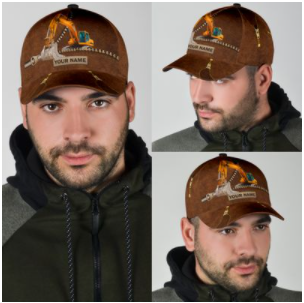 Custom With Name Classic Cap Hat For Excavator/ Heavy Equipment 3D Cap Hat For Men
