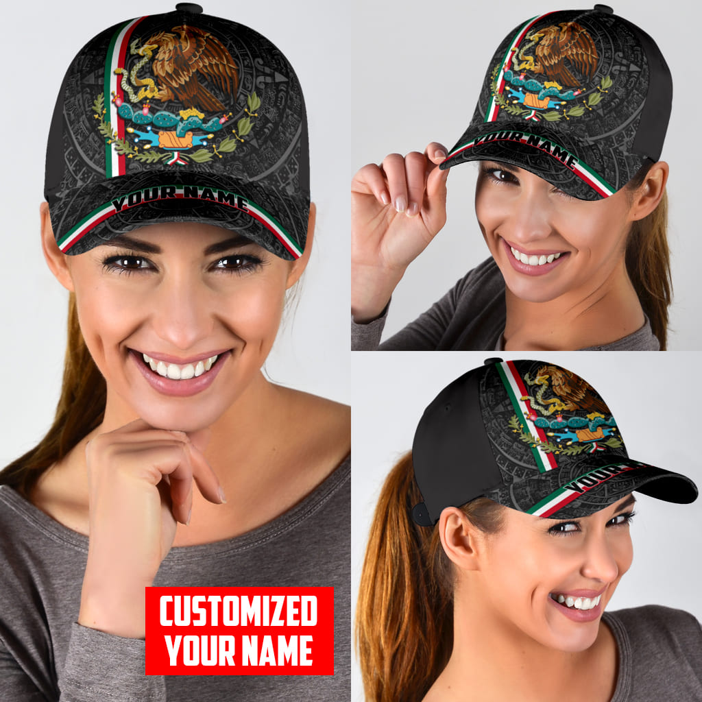 Personalized Mexico 3D Full Print Classic Cap/ Aztec Pattern Baseball Hat Cap For Him/ Aztec Cap Hat