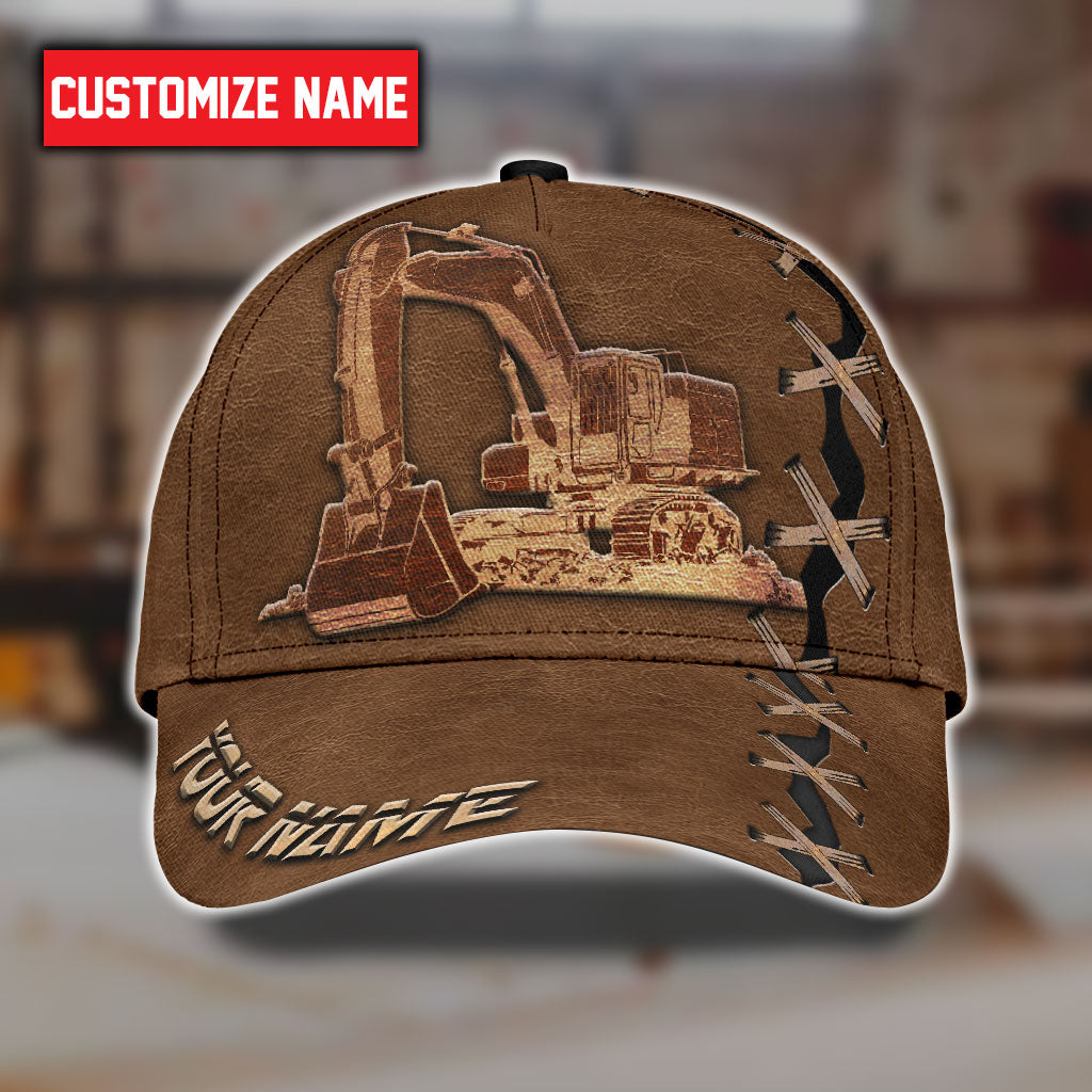 Custom With Name Cool Excavator Heavy Equipment Custom Classic Hat Cap