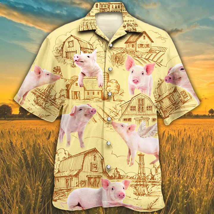 Pig Lovers Farm Hawaiian Shirt/ Summer Hawaiian shirt for men women