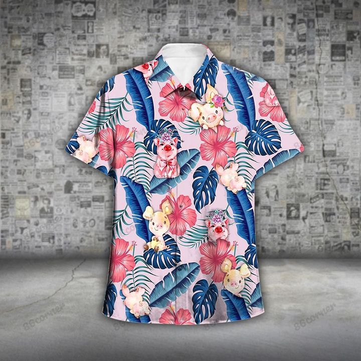 Pigs Hawaii Shirt/ Summer aloha shirt/ Gift for summer