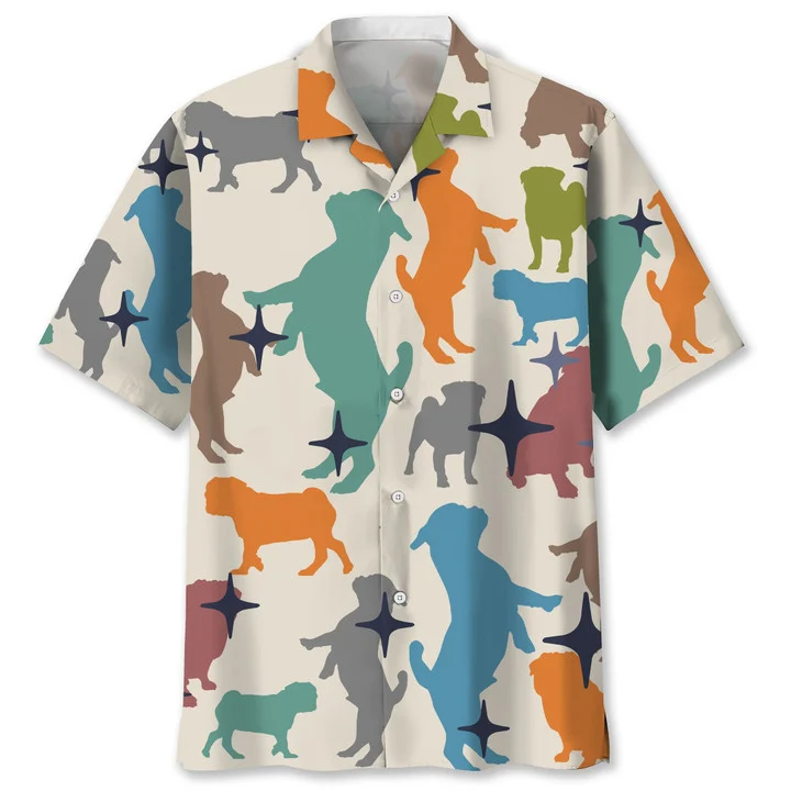 Pugs Hawaiian Shirt/ Hawaiian shirt for men/ Summer gift for Dog lovers