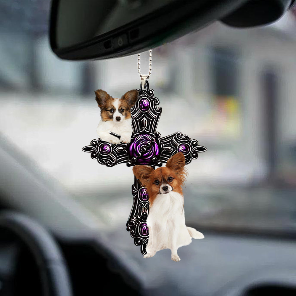 Papillon Pray For God Car Hanging Ornament Dog Pray For God Ornament Coolspod