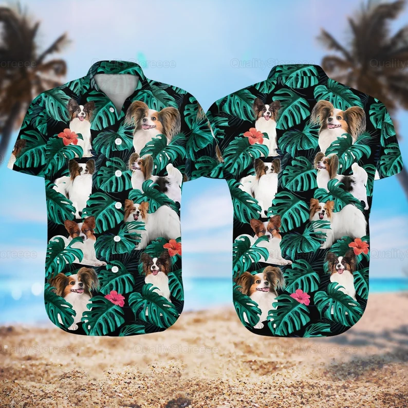 Papillon Hawaii Shirt/ Papillon tropical hawaii Shirts For Men/ Hawaiian Shirts