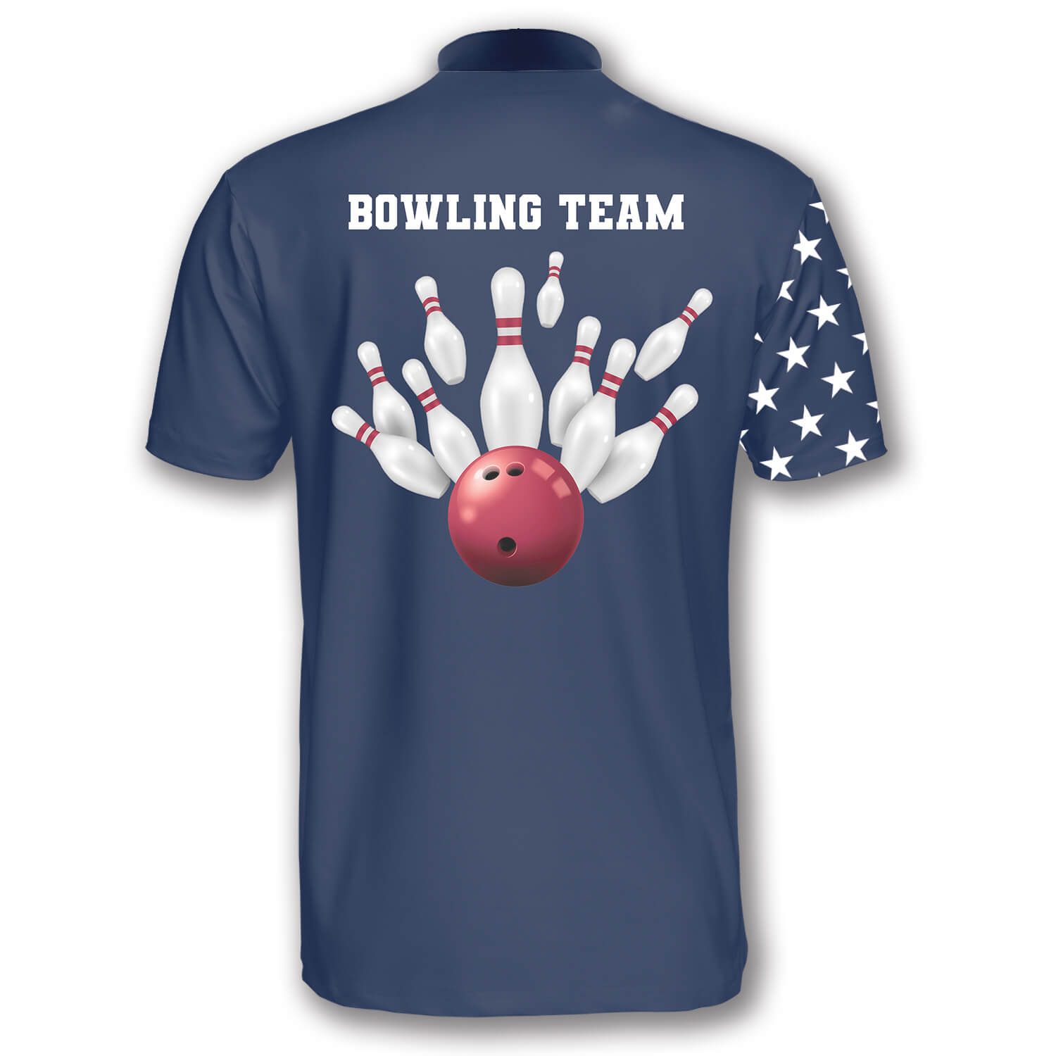 Patriotic American Flag Navy Custom Bowling Jerseys for Men/ Best Shirt for Bowler/ Flag Bowling Shirt