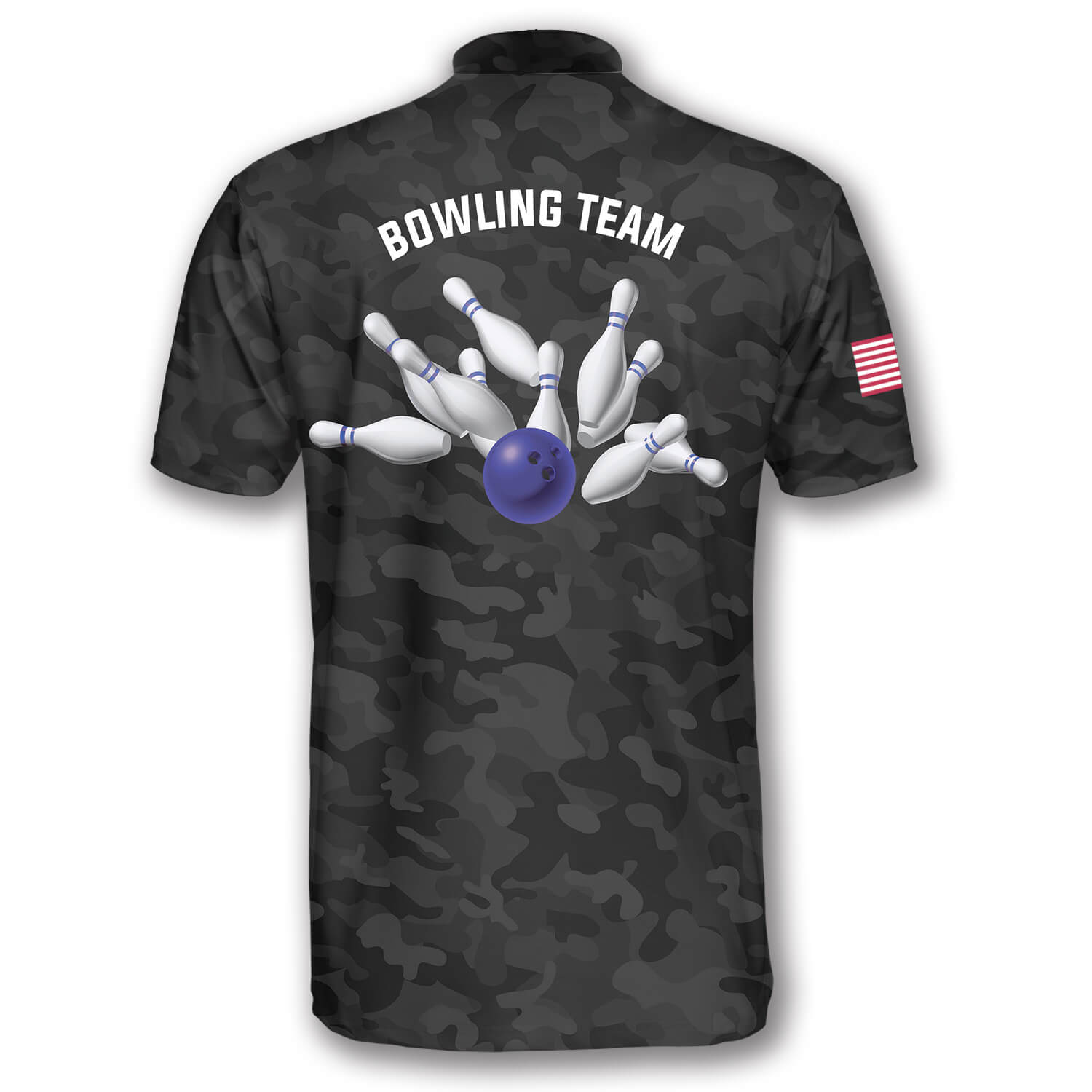 Patriots Black Camo Custom Bowling Jerseys for Men/ Bowling In My Heart Jersey Shirt