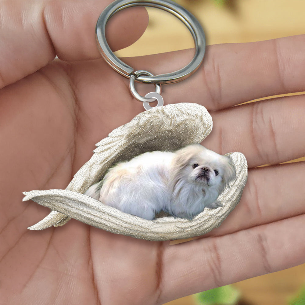 Pekingese Sleeping Angel Acrylic Keychain Dog Sleeping keychain Gift For Dog Lovers