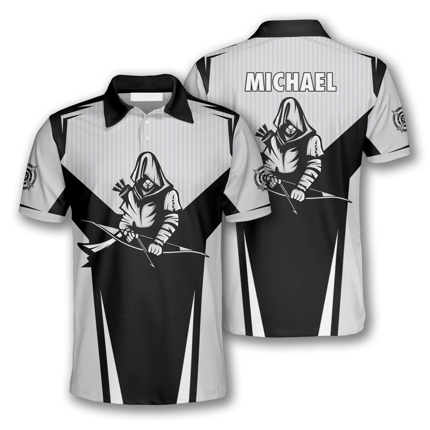 Archer Black White Version Custom Archery Shirts for Men/ Personalized Archery Shirt