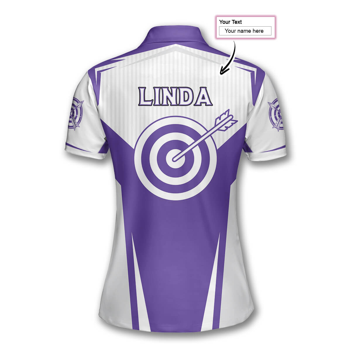 3D All Over Print Purple White Version Custom Archery Shirts for Women/ Archery Polo Shirt