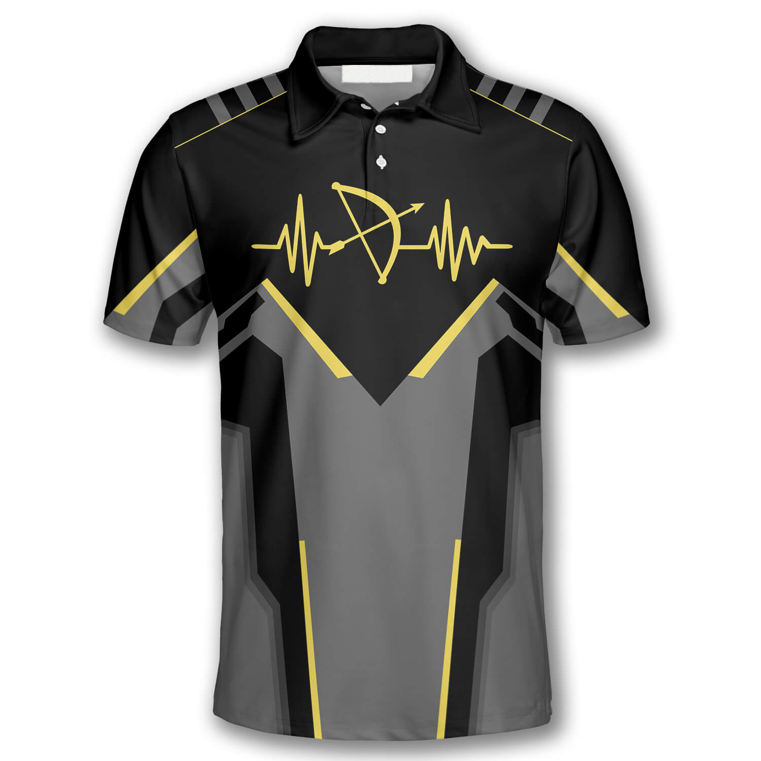 Archery Heart Pulse Line Custom Archery Shirts for Men/ Gift for Team Archery/ Archery Polo Shirt