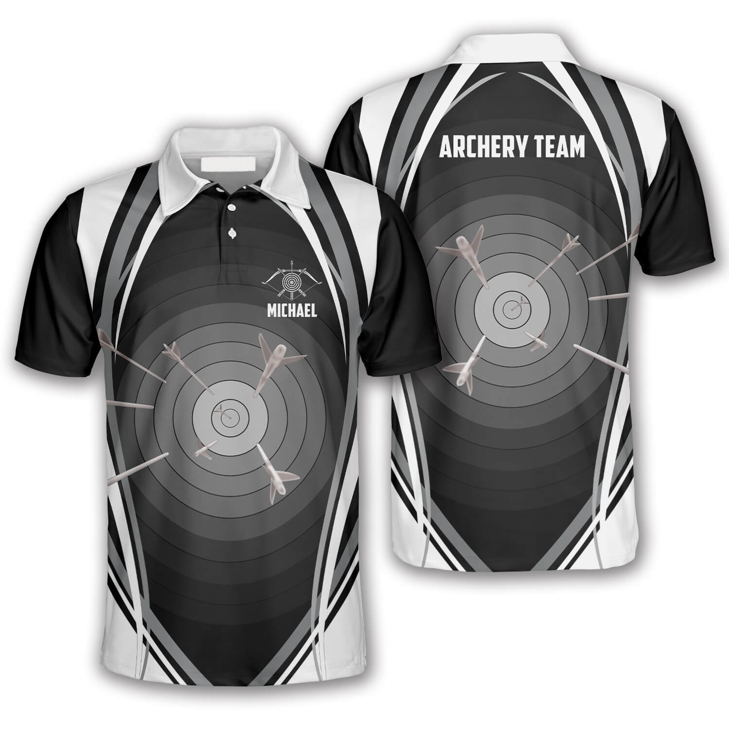Personalized 3D All Over Print Archery Perfect Shot Custom Archery Polo Shirts For Men